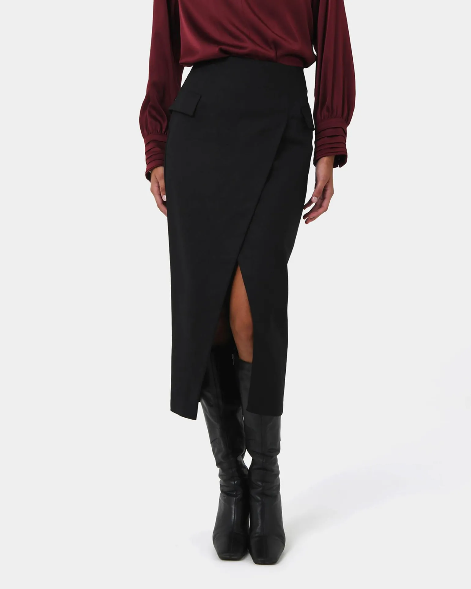Abby Asymmetric Tailored Skirt