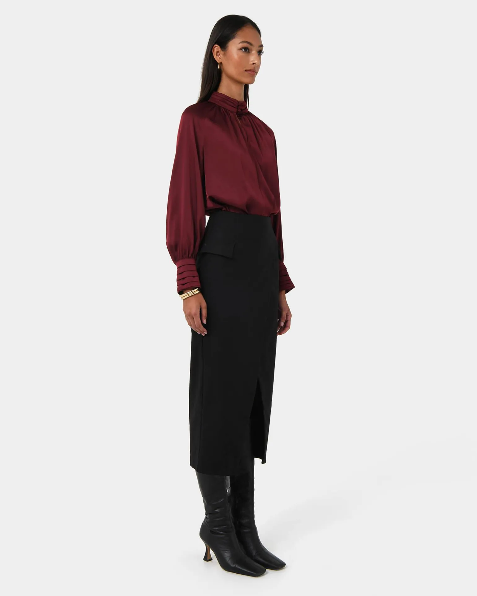 Abby Asymmetric Tailored Skirt