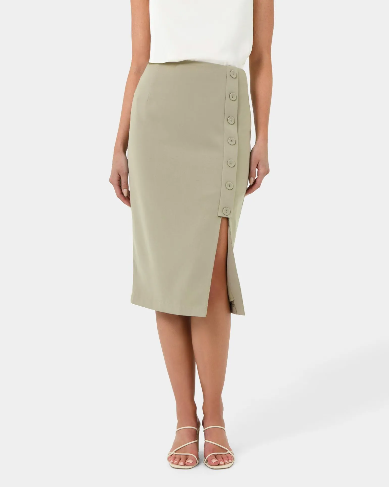 Ace Side Button Skirt