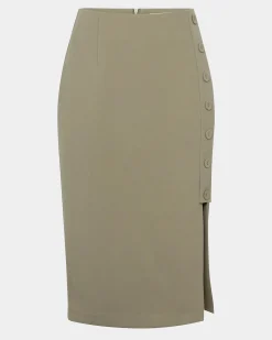 Ace Side Button Skirt