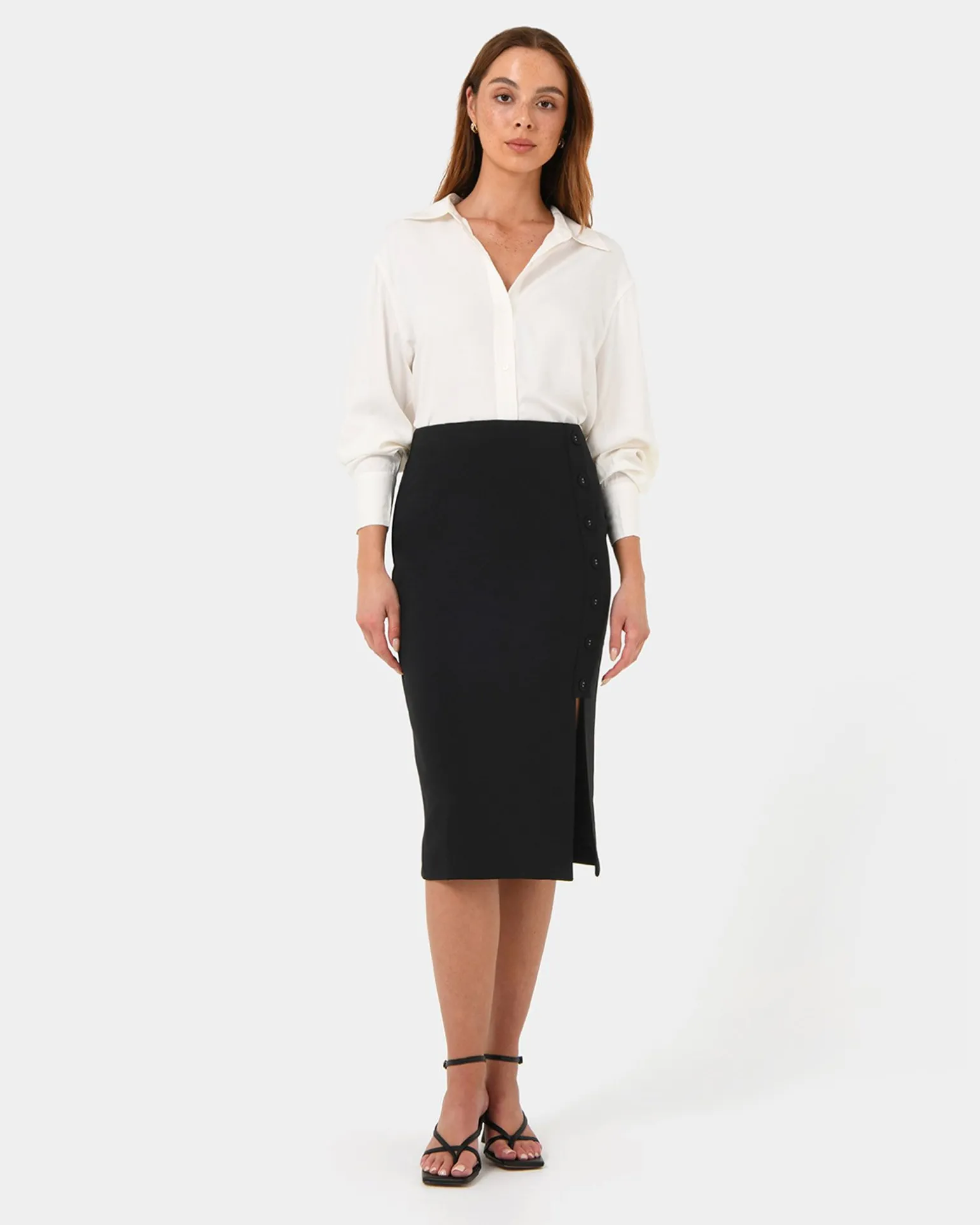 Ace Side Button Skirt