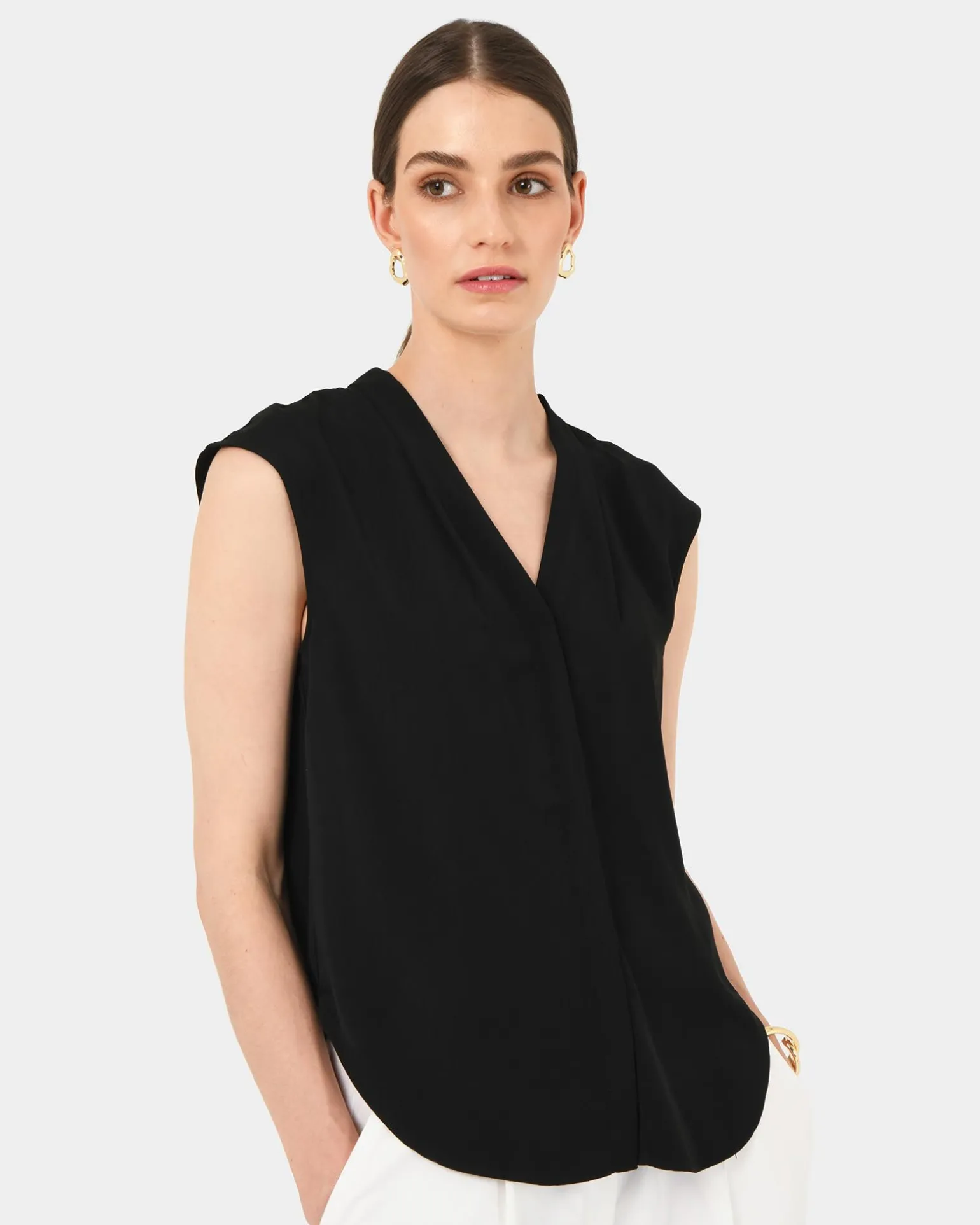 Adelaide V-neck Cap Sleeve Top