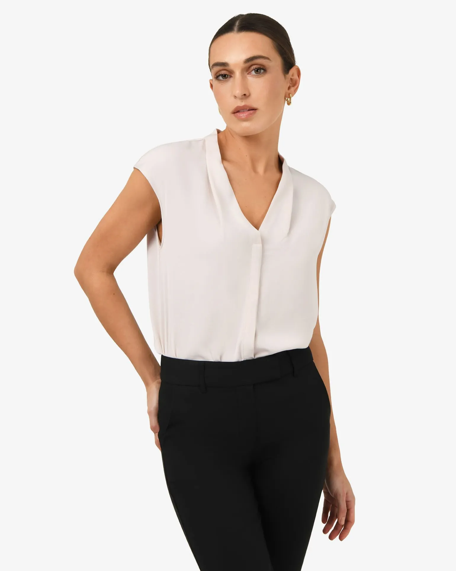 Adelaide V-neck Cap Sleeve Top
