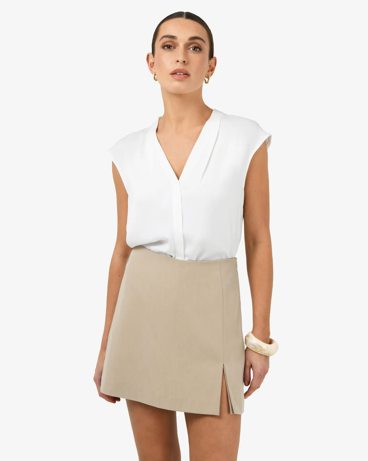 Adelaide V-neck Cap Sleeve Top