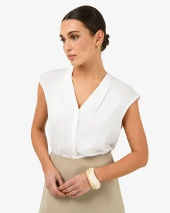 Adelaide V-neck Cap Sleeve Top