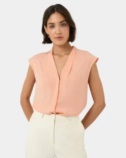 Adelaide V-neck Cap Sleeve Top