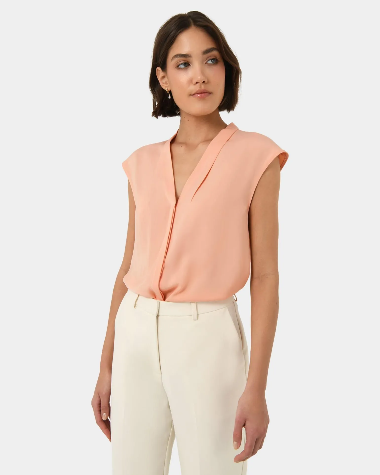 Adelaide V-neck Cap Sleeve Top