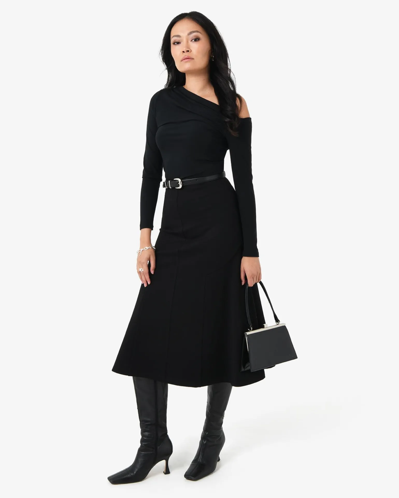Adele Side Panel Midi Skirt
