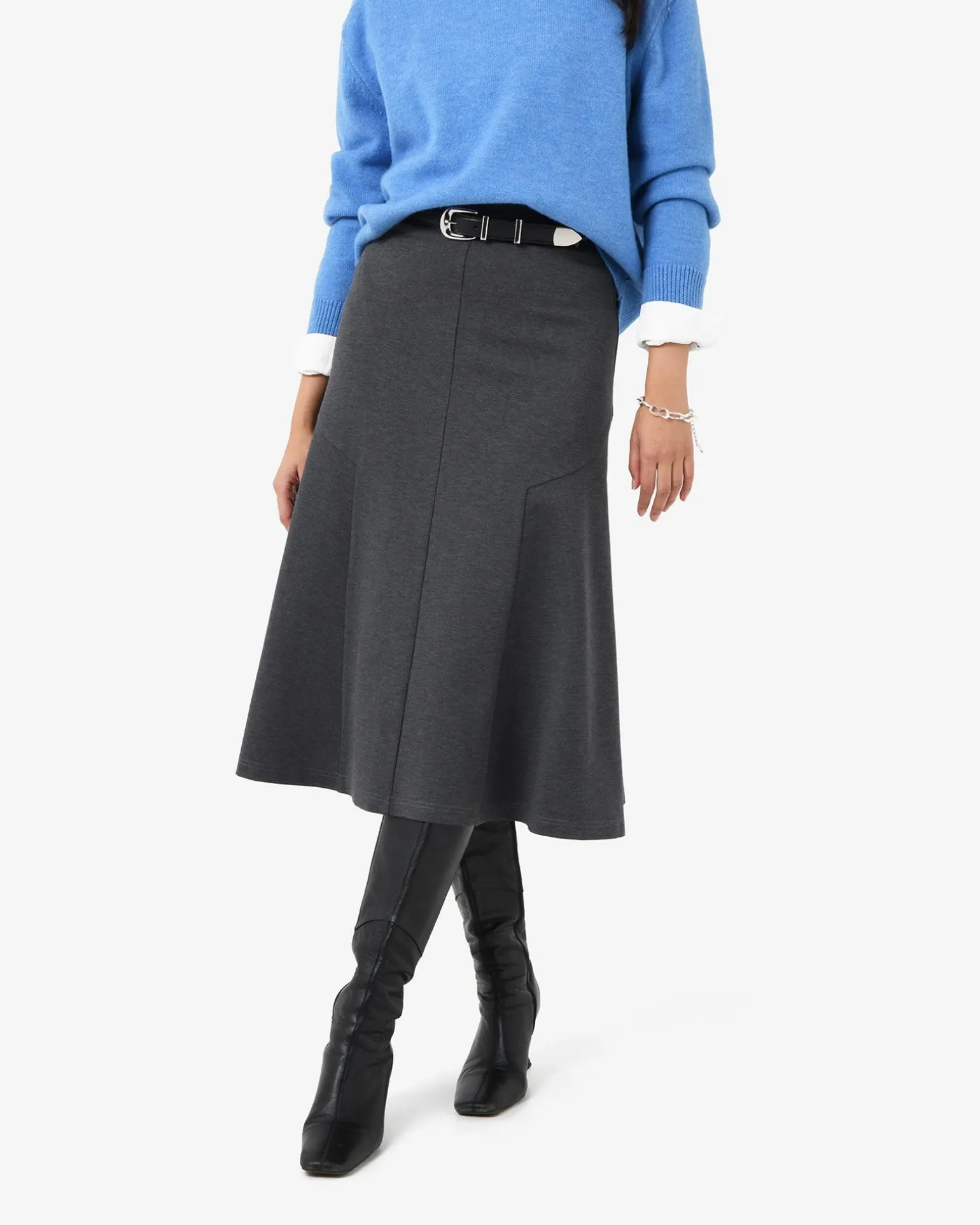 Adele Side Panel Midi Skirt