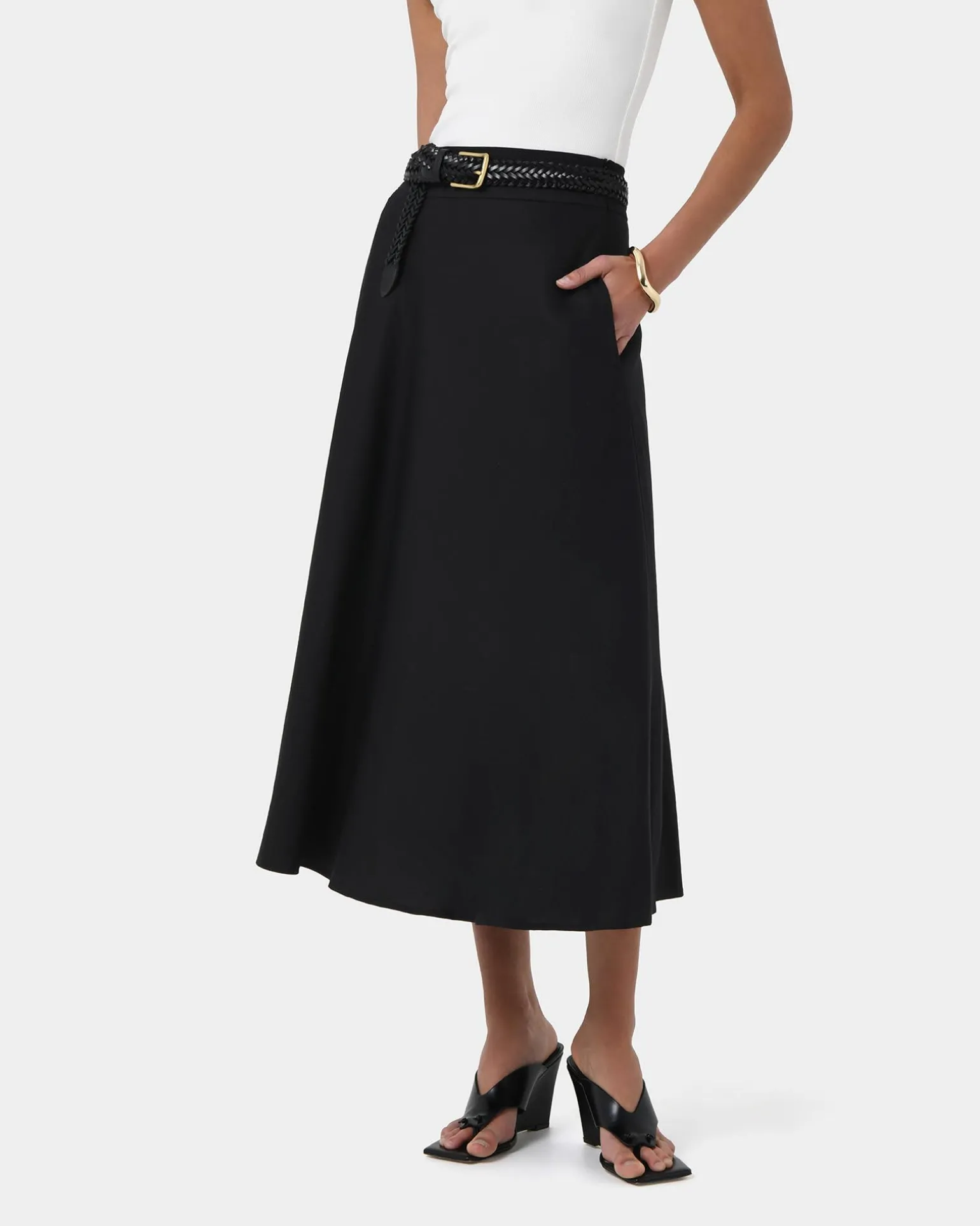 Aiya Bias Midi Skirt
