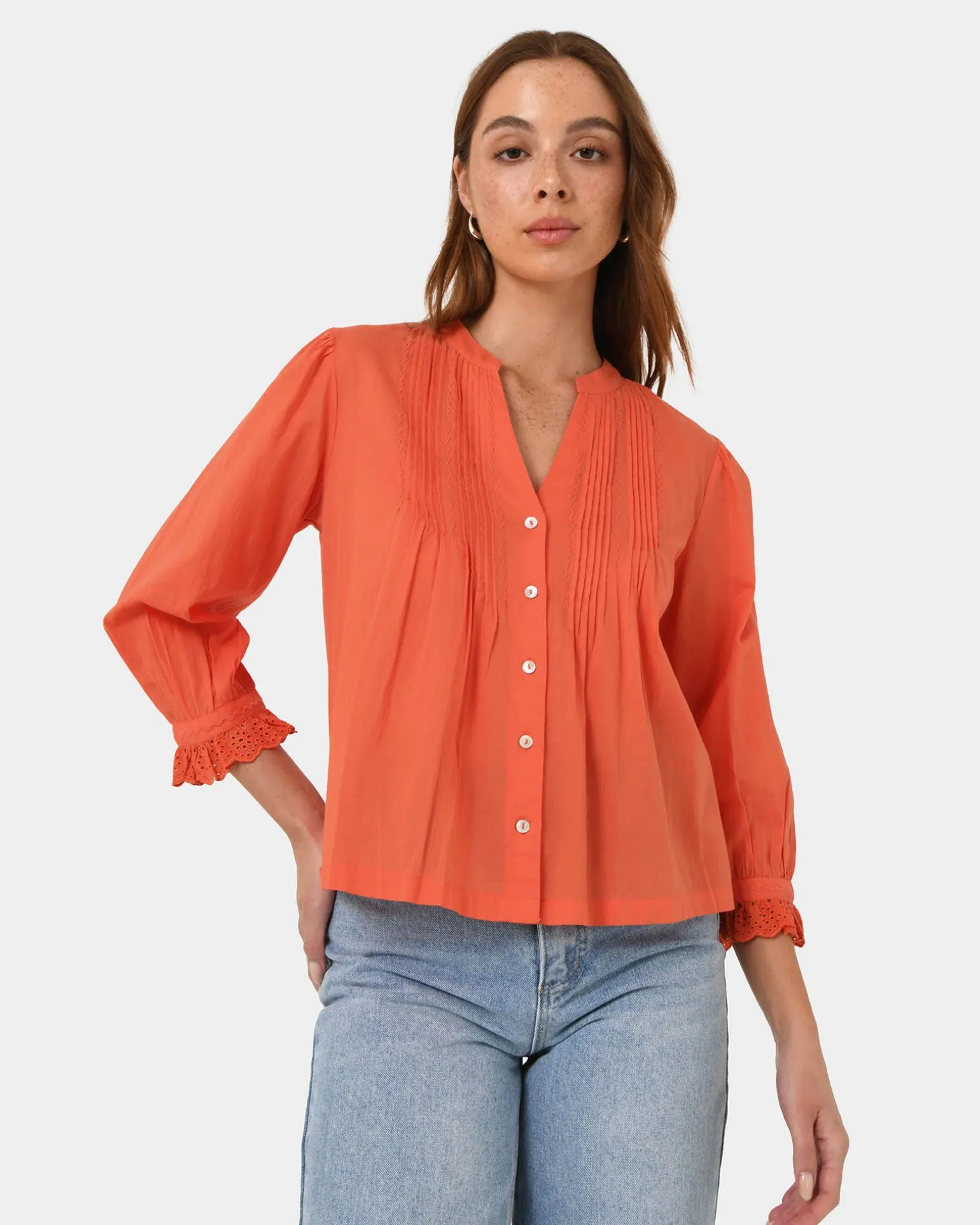 Akira Vneck Embroidery Blouse