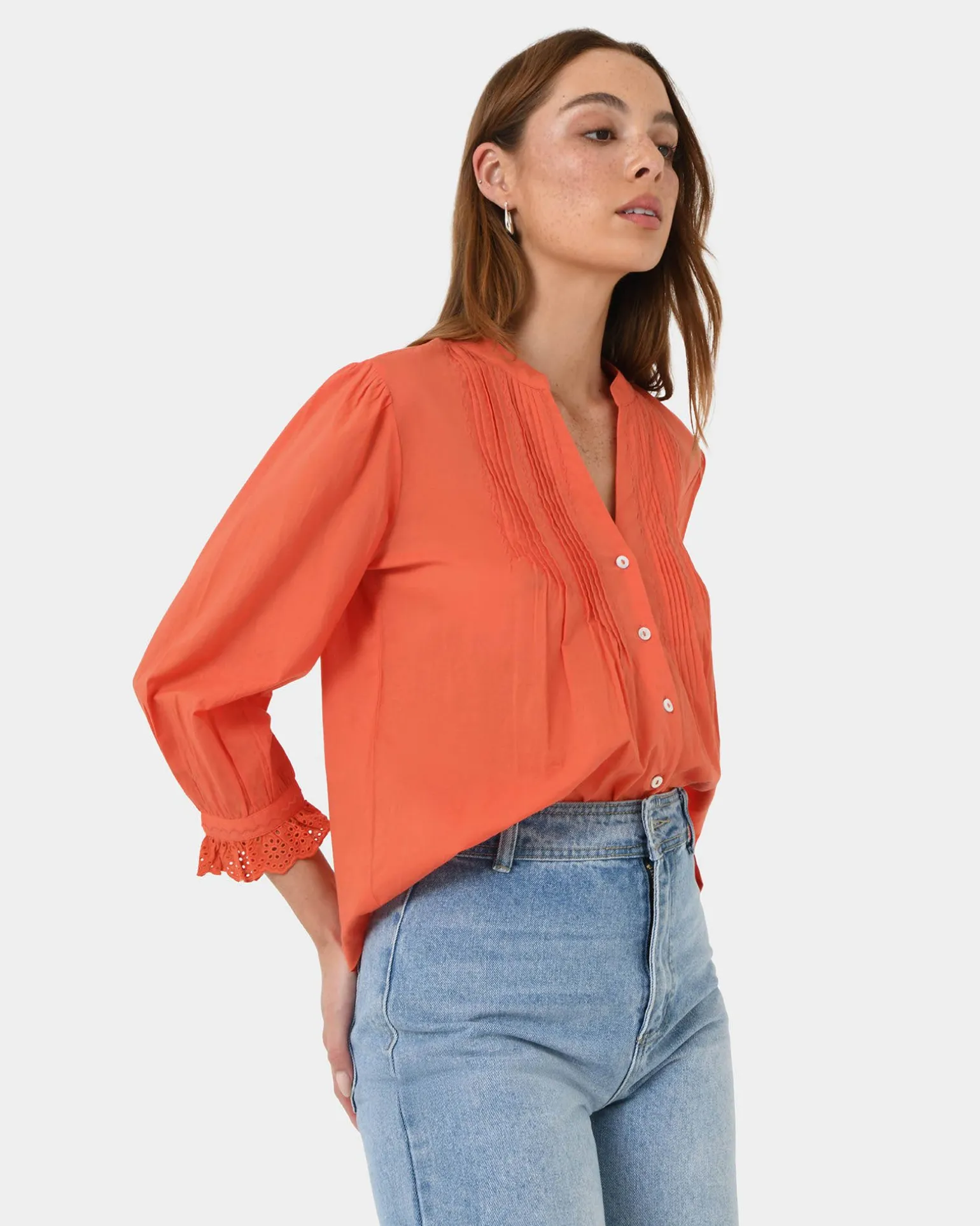 Akira Vneck Embroidery Blouse