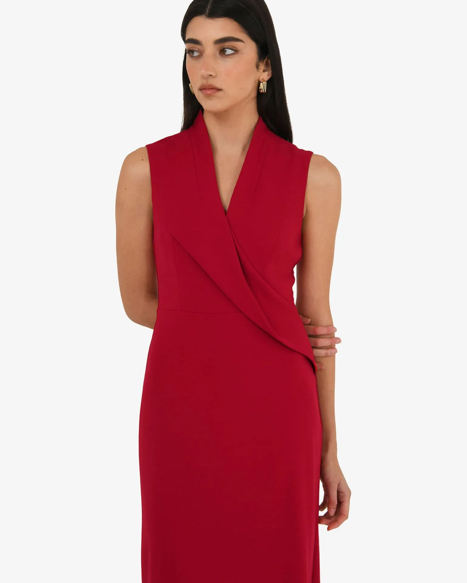 Alaia Twisted Lapel Midi Dress