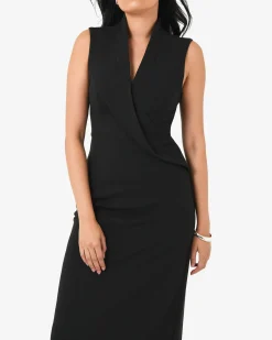 Alaia Twisted Lapel Midi Dress