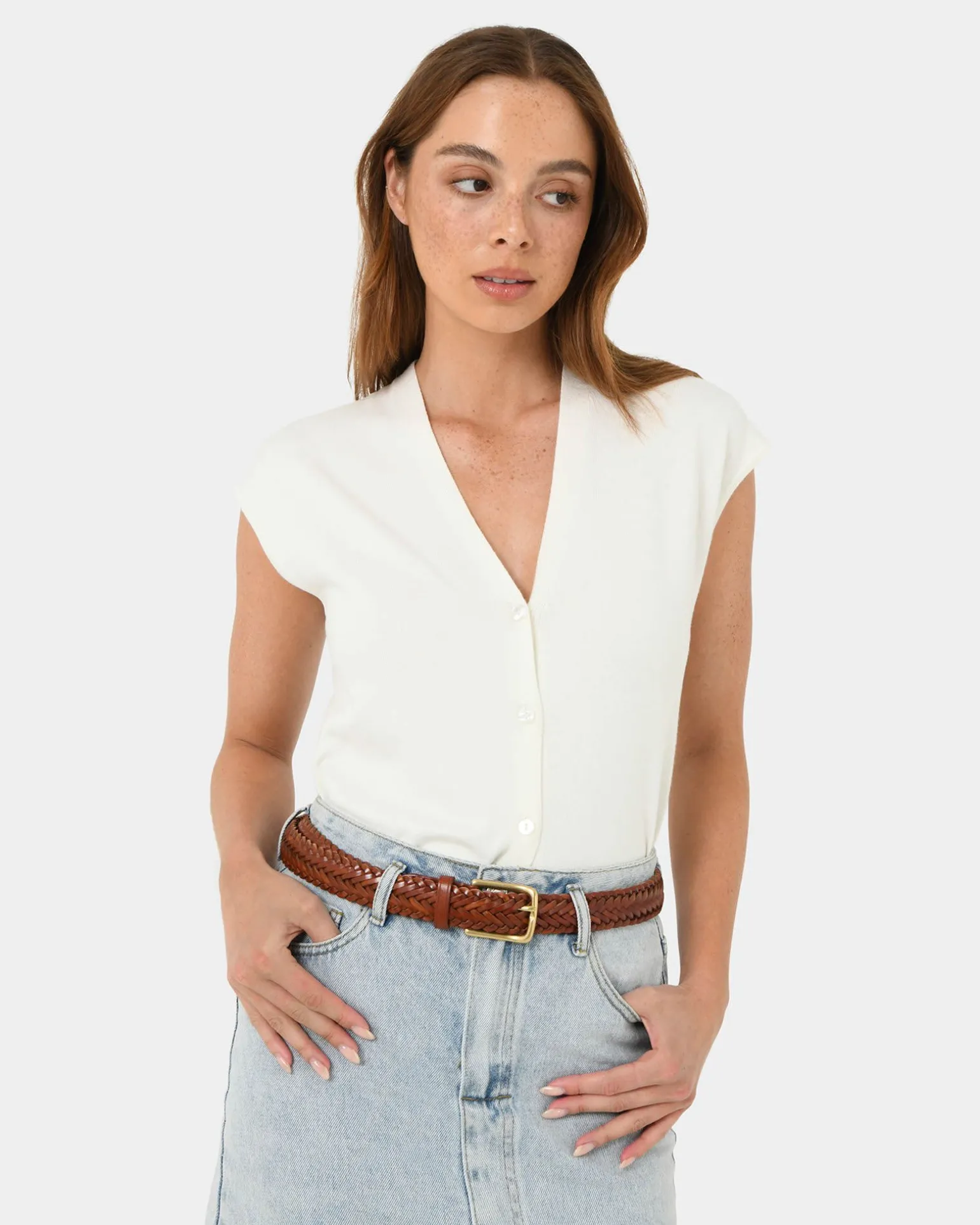 Alexandra Woven Leather Belt