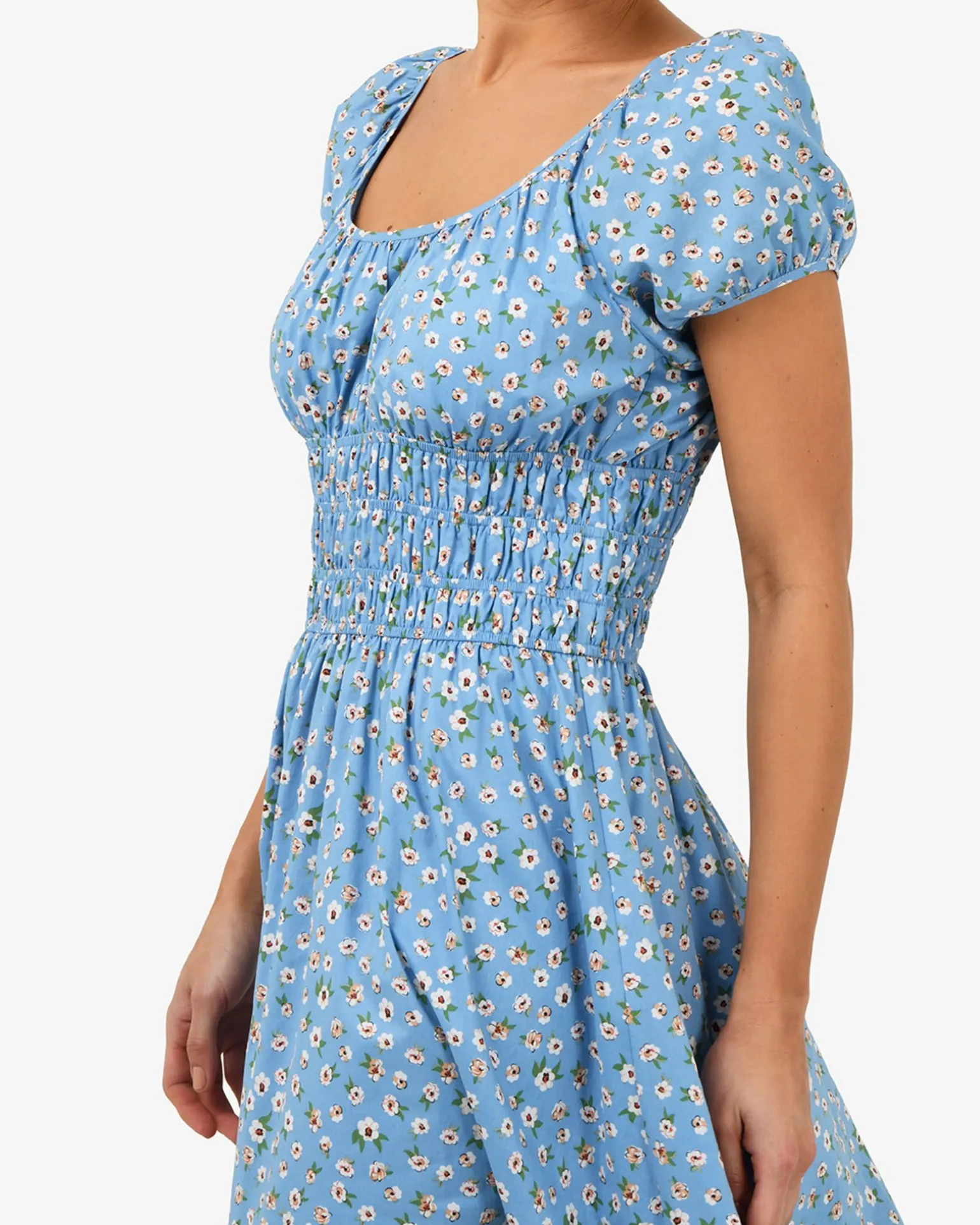 Alisa Shirred Midi Dress