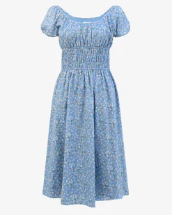 Alisa Shirred Midi Dress