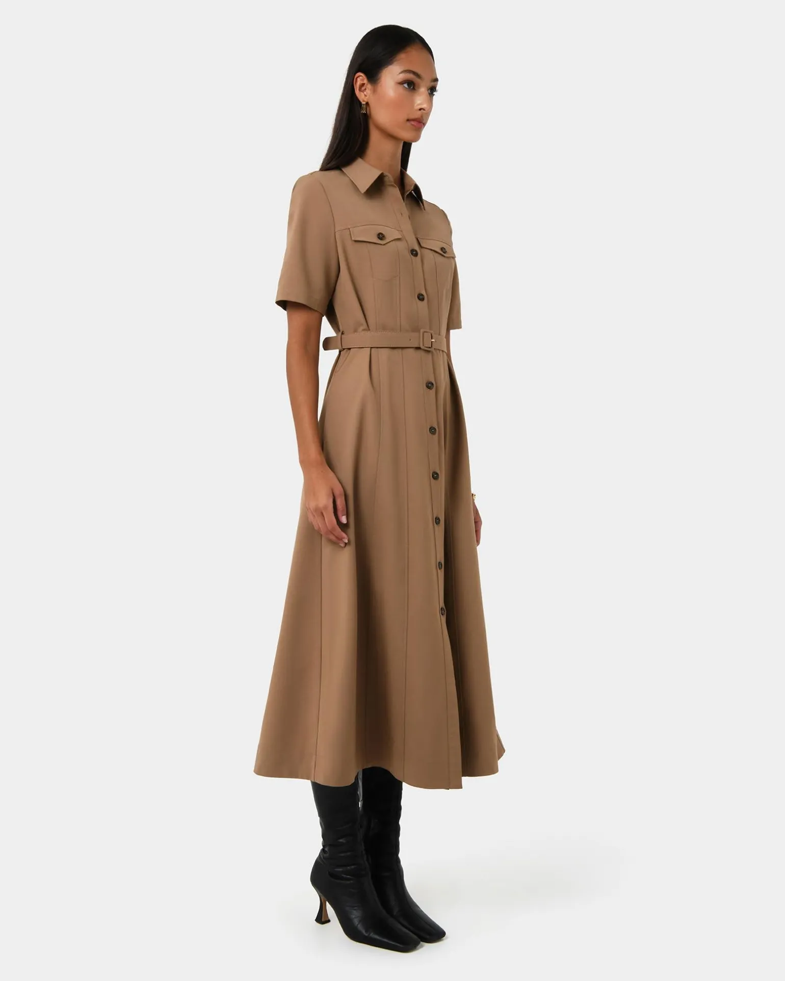 Amera Belted Utility Dress