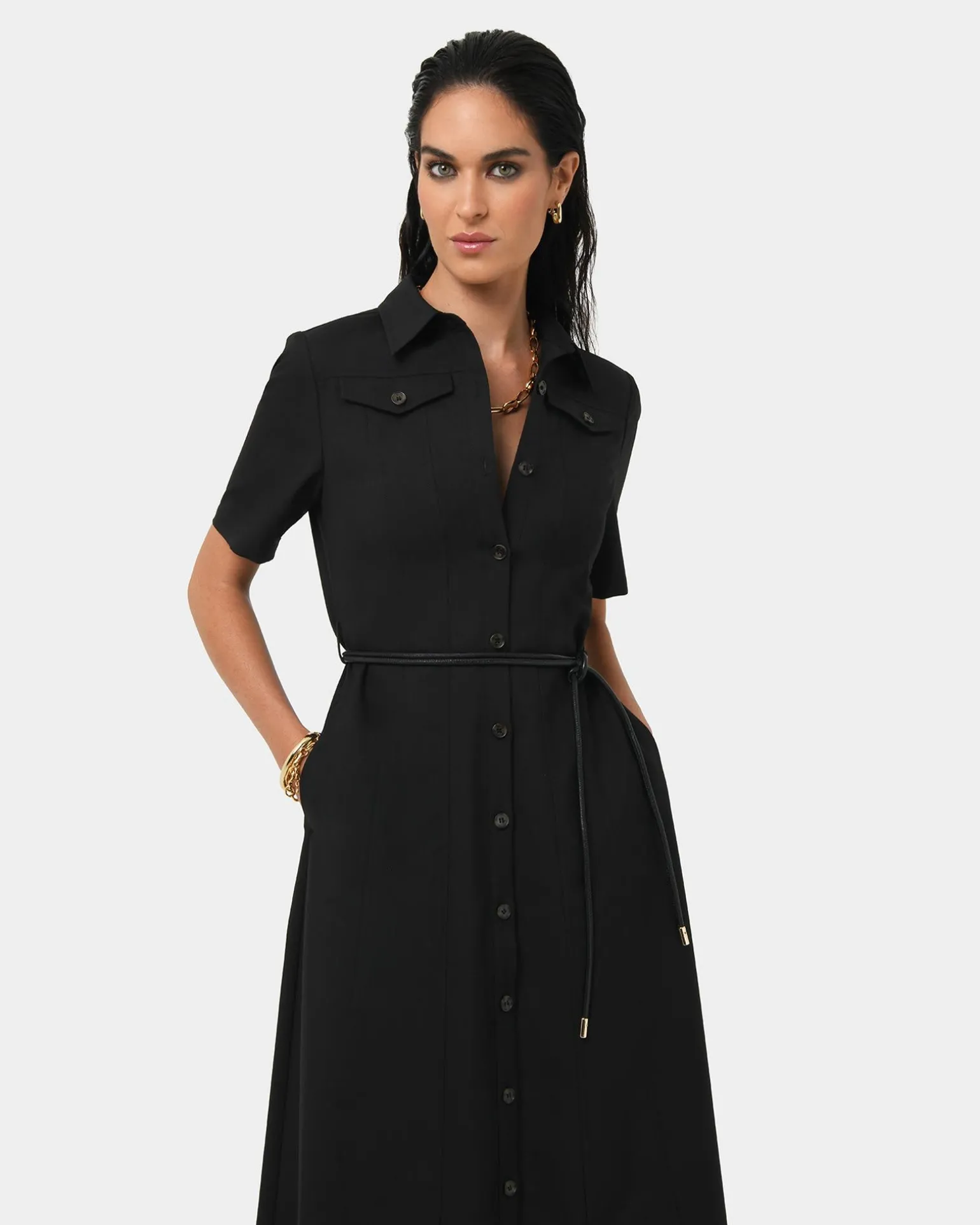 Amera Belted Utility Dress
