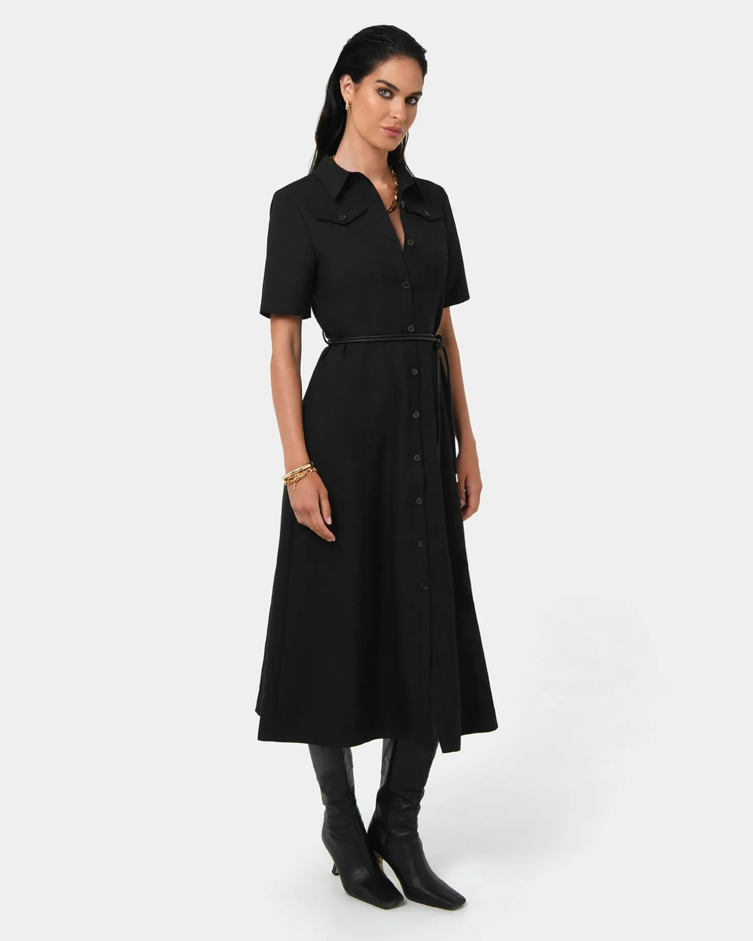 Amera Belted Utility Dress