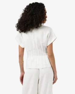 Ami Linen Pleated Tuck Shirt