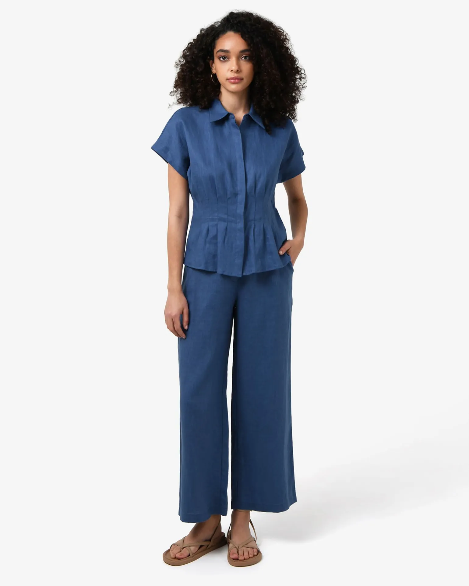 Ami Wide Leg Linen Pants