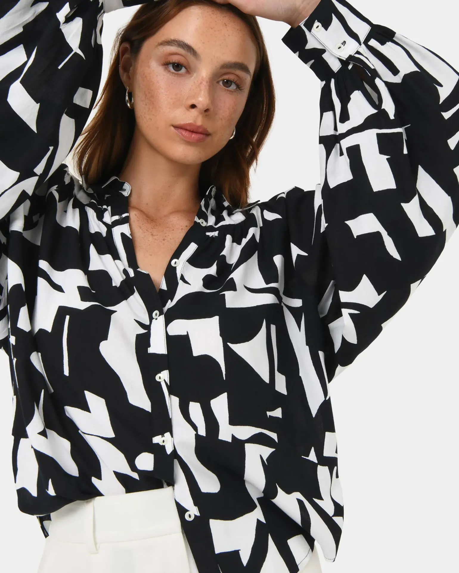 Anella Monochrome Print Blouse