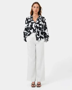 Anella Monochrome Print Blouse