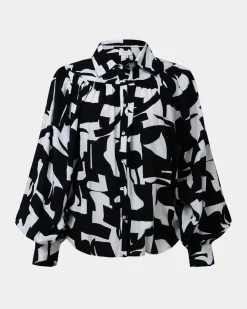 Anella Monochrome Print Blouse