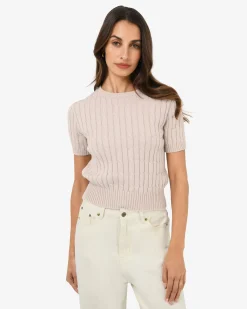 Anita Short Sleeve Cable Knit