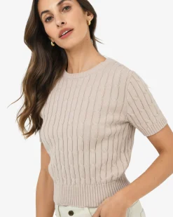 Anita Short Sleeve Cable Knit