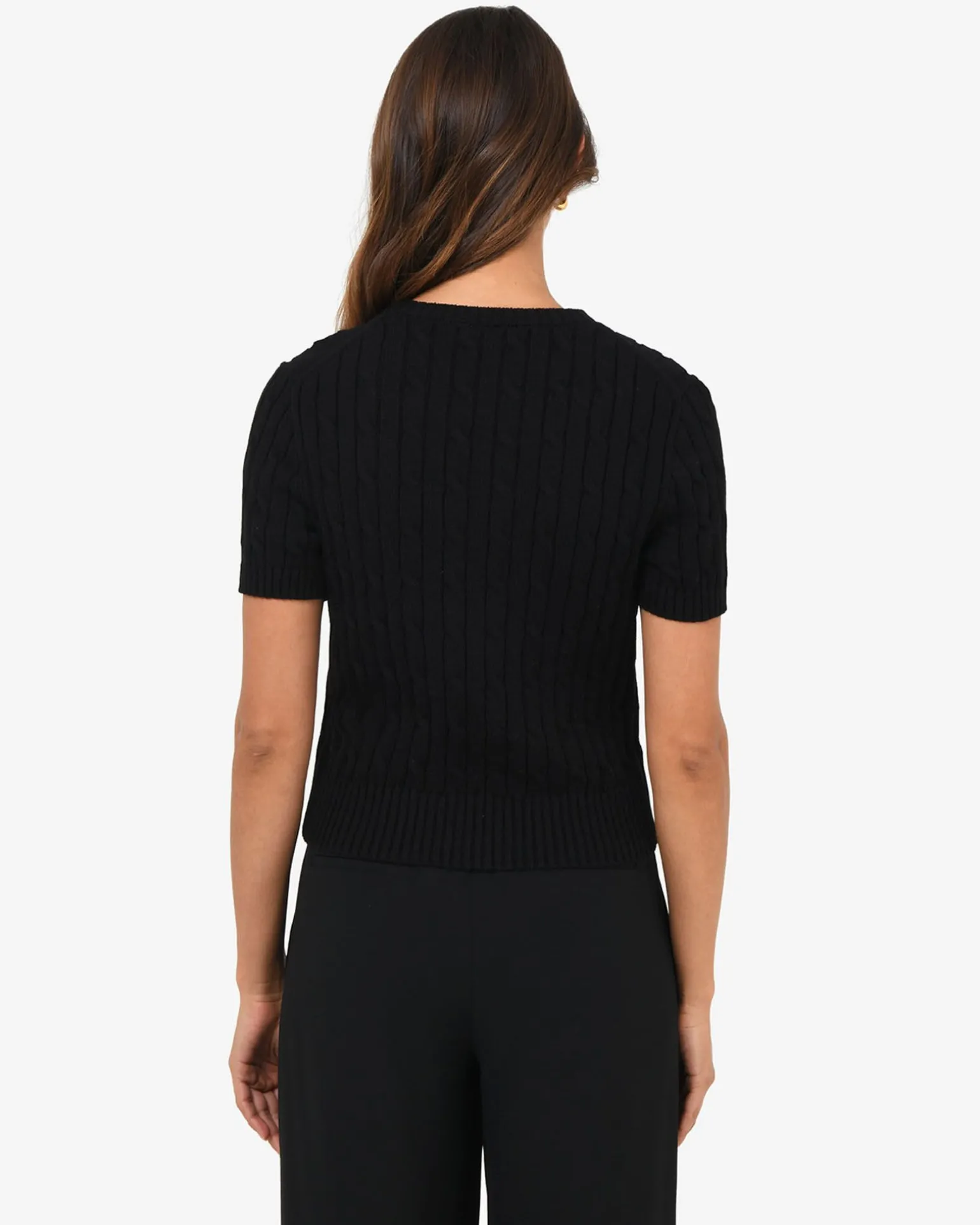 Anita Short Sleeve Cable Knit