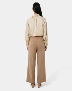 Anna Pleated Satin Blouse