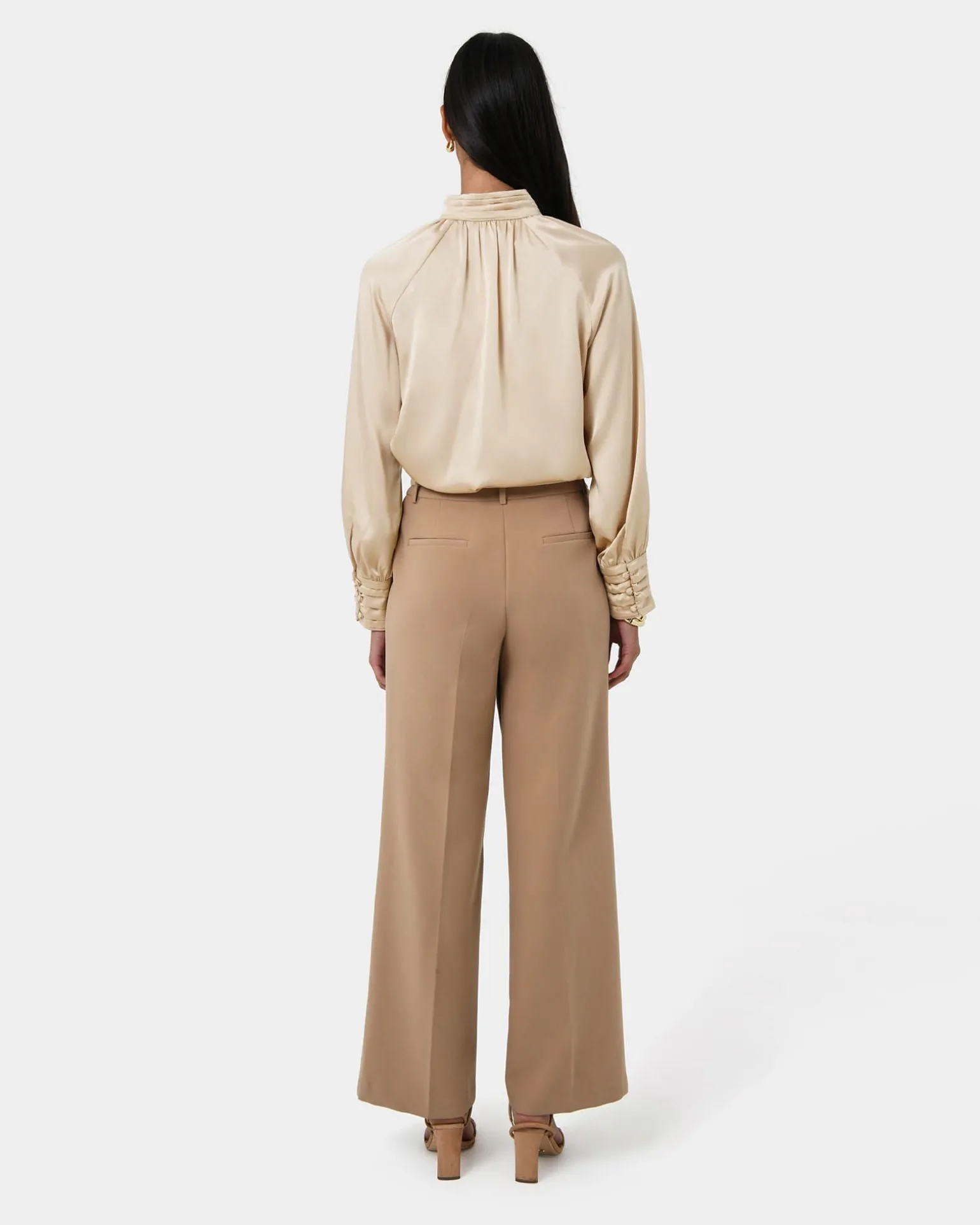 Anna Pleated Satin Blouse
