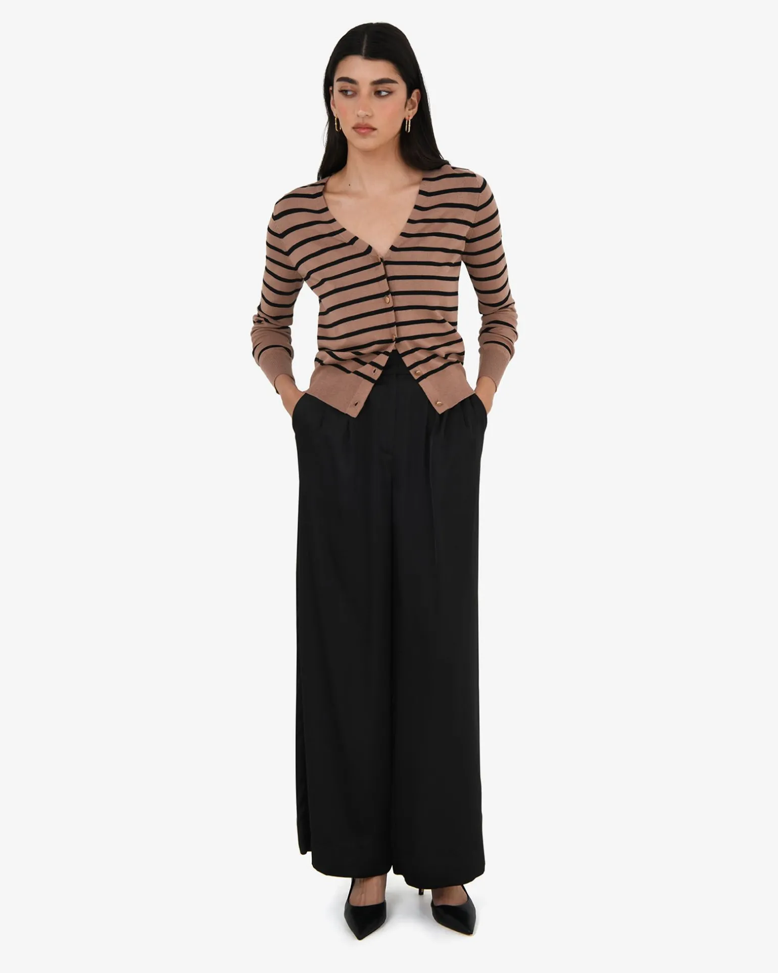 Arabell V-neck Stripe Cardigan