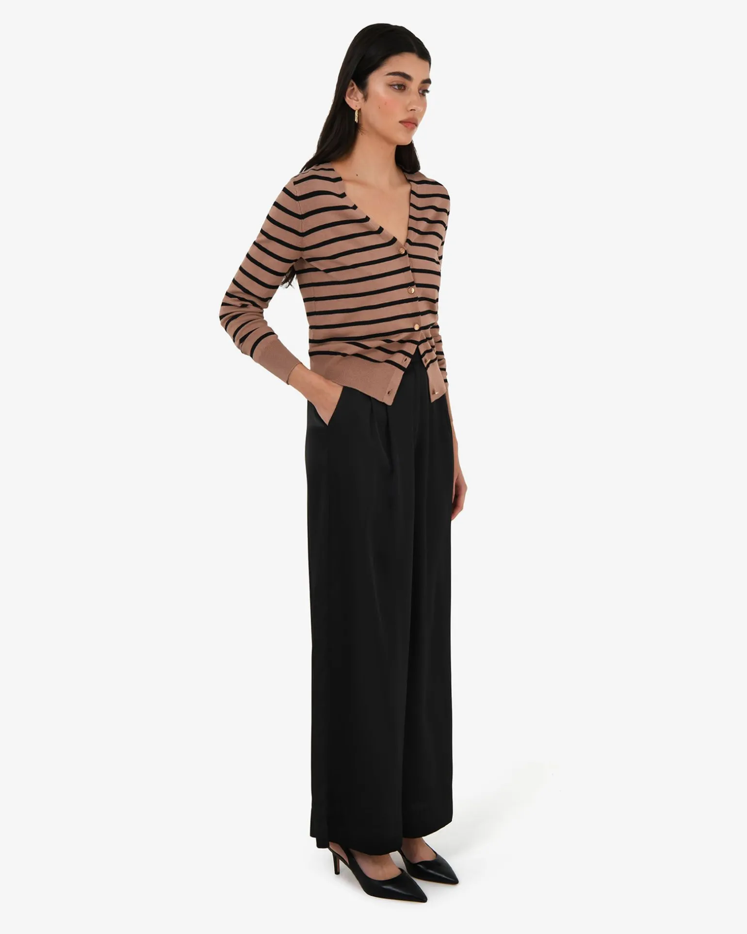 Arabell V-neck Stripe Cardigan