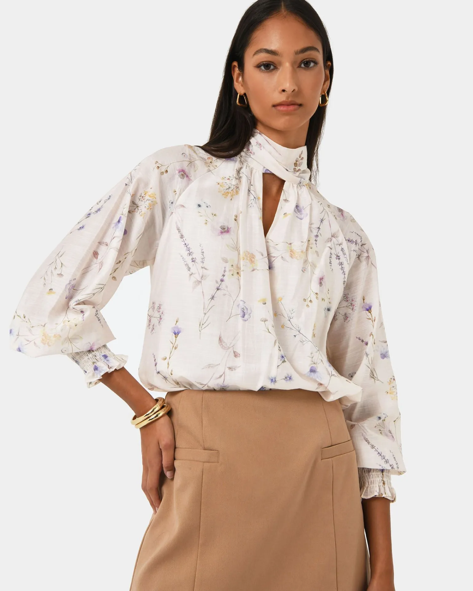Aurae Floral Tie Blouse