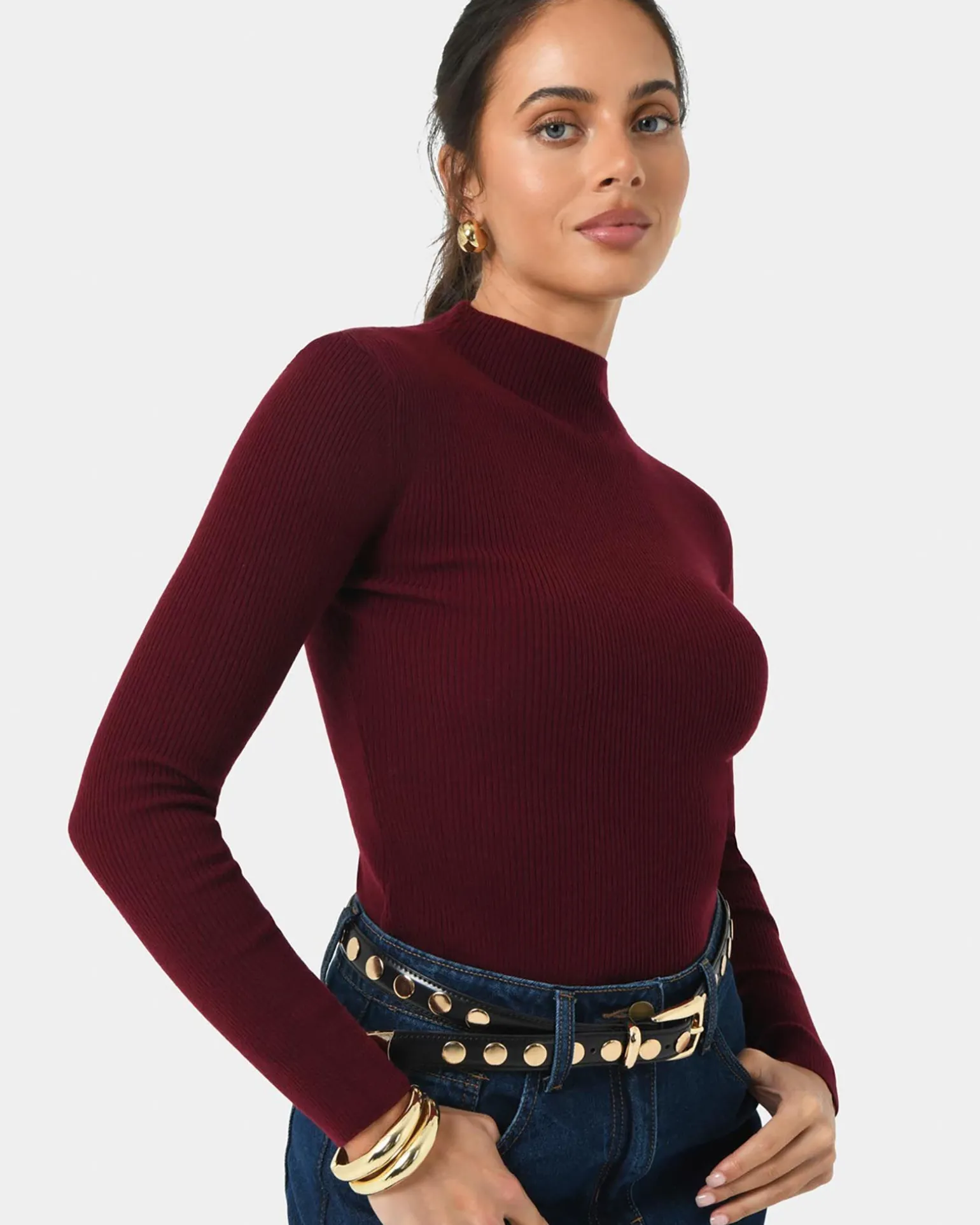 Avelyn Mock Neck Knit