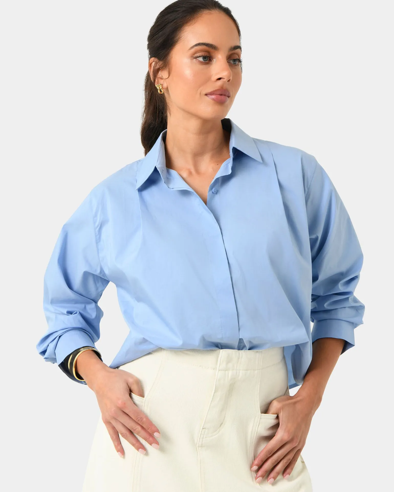 Baire Pleated Crop Shirt