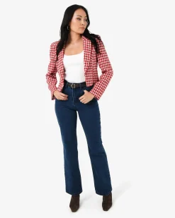 Bennet Houndstooth Crop Blazer