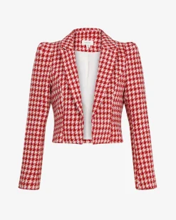 Bennet Houndstooth Crop Blazer