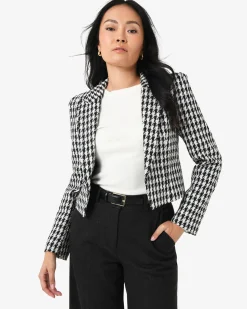 Bennet Houndstooth Crop Blazer