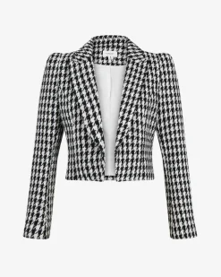 Bennet Houndstooth Crop Blazer