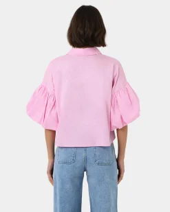 Cali Puff Sleeve Crop Shirt
