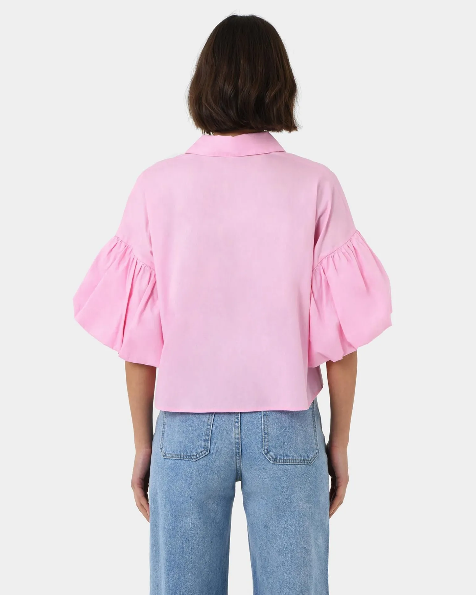 Cali Puff Sleeve Crop Shirt