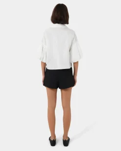 Cali Puff Sleeve Crop Shirt