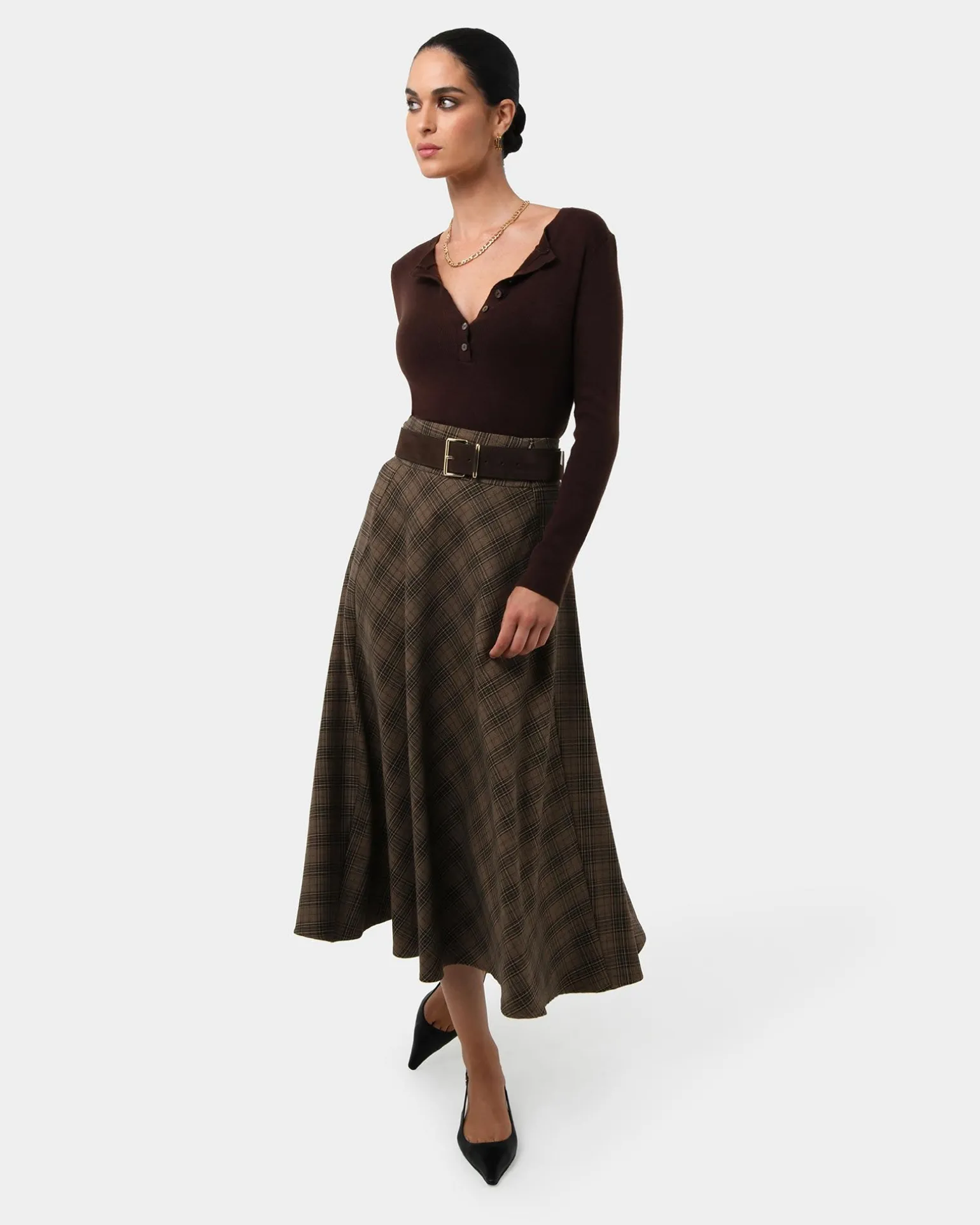 Candice Bias Check Skirt