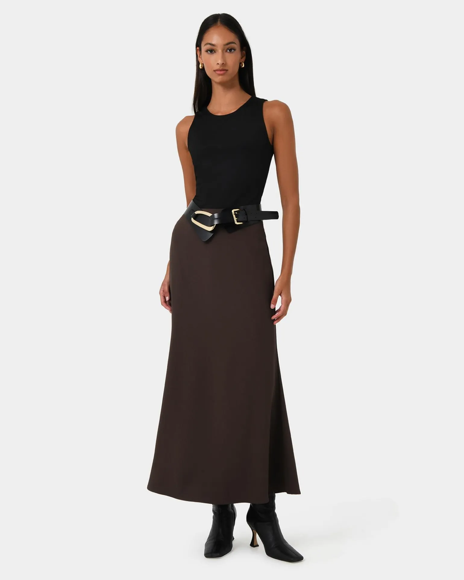 Caris Flared Maxi Skirt