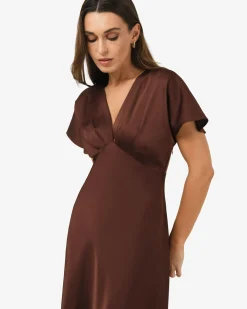 Catalina V-neck Satin Dress
