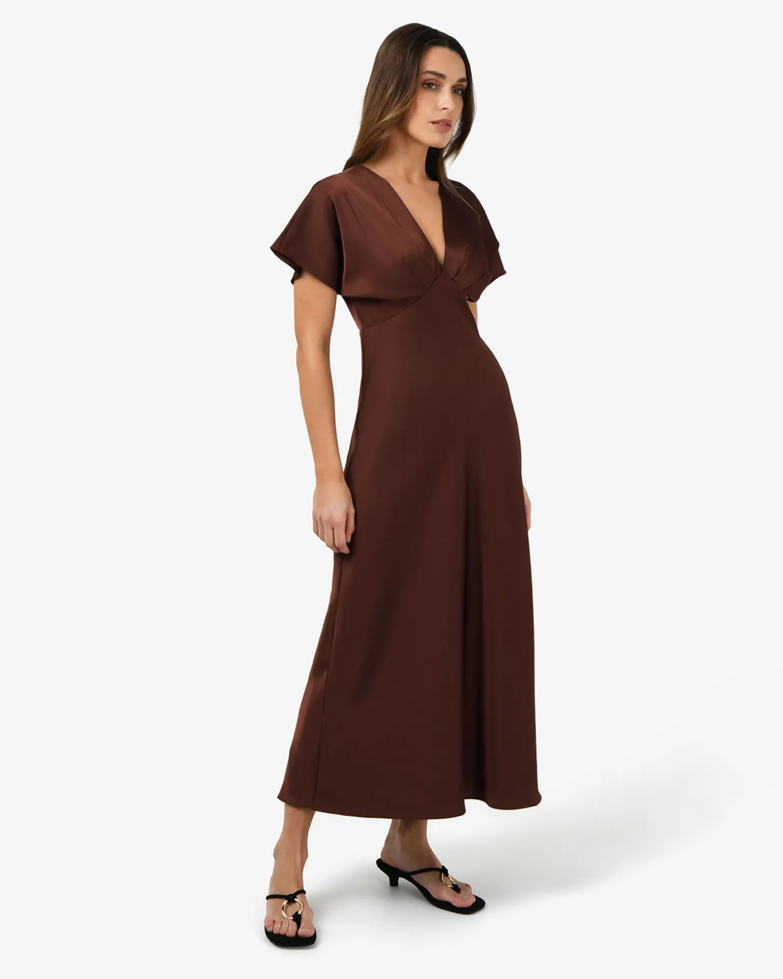 Catalina V-neck Satin Dress